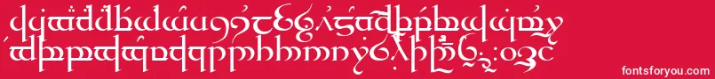 フォントQuenya – 赤い背景に白い文字