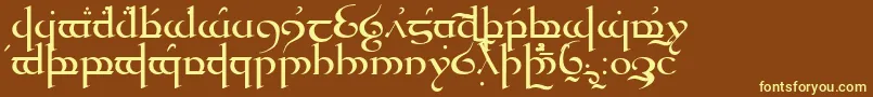 Quenya Font – Yellow Fonts on Brown Background