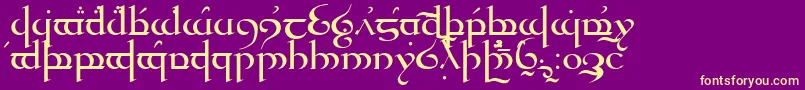 Quenya Font – Yellow Fonts on Purple Background