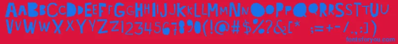 Lacabeza Font – Blue Fonts on Red Background
