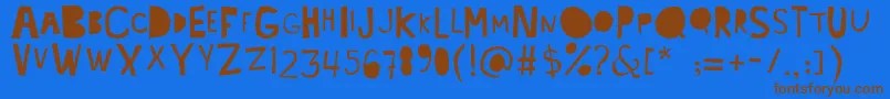 Lacabeza Font – Brown Fonts on Blue Background