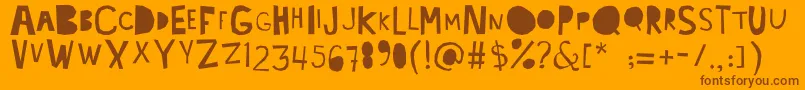 Lacabeza Font – Brown Fonts on Orange Background