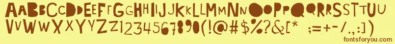 Lacabeza Font – Brown Fonts on Yellow Background