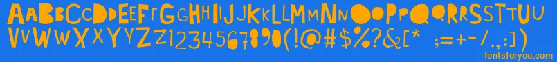 Lacabeza Font – Orange Fonts on Blue Background