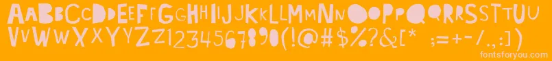 Lacabeza Font – Pink Fonts on Orange Background