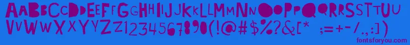 Lacabeza Font – Purple Fonts on Blue Background