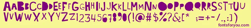 Lacabeza Font – Purple Fonts on Yellow Background