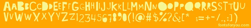 Lacabeza Font – Yellow Fonts on Orange Background