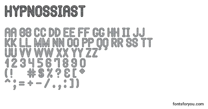 Schriftart HypnossiaSt – Alphabet, Zahlen, spezielle Symbole