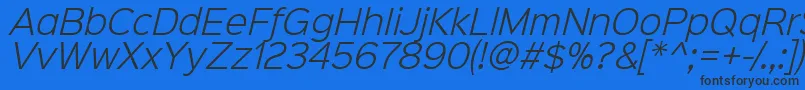 Sinkinsans300lightitalic-Schriftart – Schwarze Schriften auf blauem Hintergrund