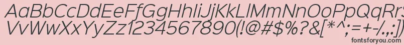 Шрифт Sinkinsans300lightitalic – чёрные шрифты на розовом фоне