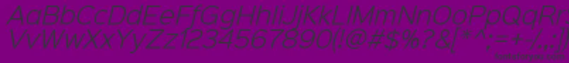 Шрифт Sinkinsans300lightitalic – чёрные шрифты на фиолетовом фоне