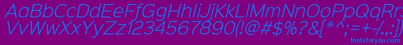 Sinkinsans300lightitalic-fontti – siniset fontit violetilla taustalla