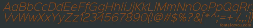 Sinkinsans300lightitalic Font – Brown Fonts on Black Background