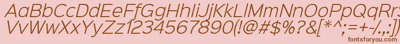 Sinkinsans300lightitalic Font – Brown Fonts on Pink Background