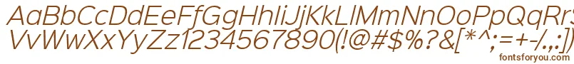 Sinkinsans300lightitalic-Schriftart – Braune Schriften