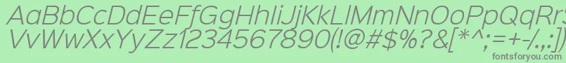 Sinkinsans300lightitalic-Schriftart – Graue Schriften auf grünem Hintergrund