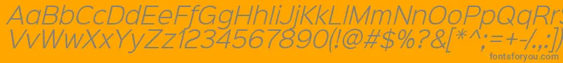 Sinkinsans300lightitalic-Schriftart – Graue Schriften auf orangefarbenem Hintergrund