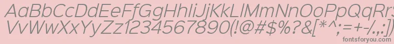 フォントSinkinsans300lightitalic – ピンクの背景に灰色の文字