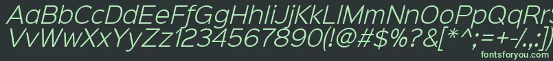 Sinkinsans300lightitalic Font – Green Fonts on Black Background