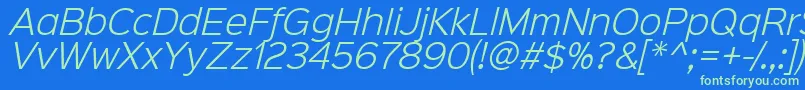 Sinkinsans300lightitalic Font – Green Fonts on Blue Background
