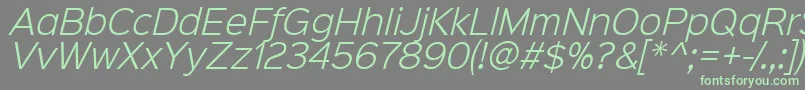Шрифт Sinkinsans300lightitalic – зелёные шрифты на сером фоне