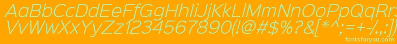 Шрифт Sinkinsans300lightitalic – зелёные шрифты на оранжевом фоне