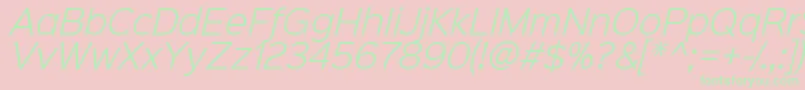 Sinkinsans300lightitalic Font – Green Fonts on Pink Background