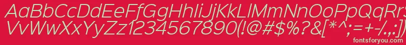 Sinkinsans300lightitalic-fontti – vihreät fontit punaisella taustalla