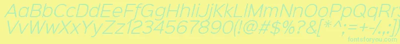 フォントSinkinsans300lightitalic – 黄色い背景に緑の文字
