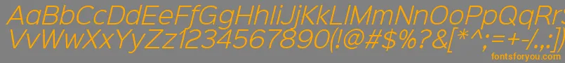 Шрифт Sinkinsans300lightitalic – оранжевые шрифты на сером фоне