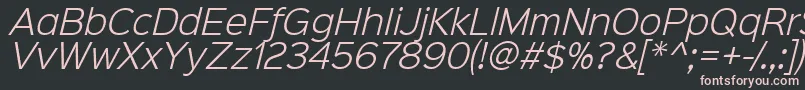 Шрифт Sinkinsans300lightitalic – розовые шрифты на чёрном фоне
