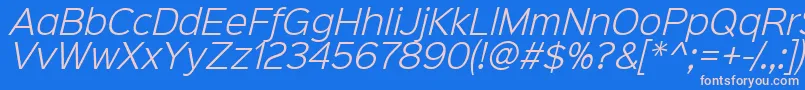 Sinkinsans300lightitalic Font – Pink Fonts on Blue Background