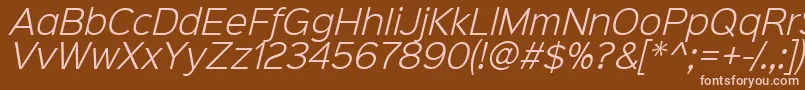 Sinkinsans300lightitalic-fontti – vaaleanpunaiset fontit ruskealla taustalla