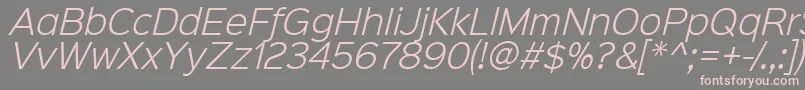 Шрифт Sinkinsans300lightitalic – розовые шрифты на сером фоне