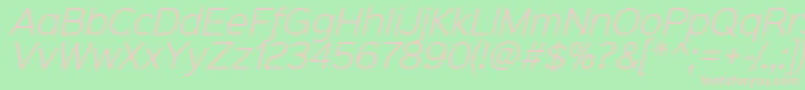 Czcionka Sinkinsans300lightitalic – różowe czcionki na zielonym tle