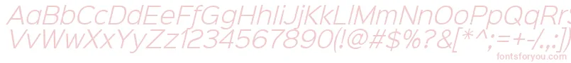 フォントSinkinsans300lightitalic – 白い背景にピンクのフォント