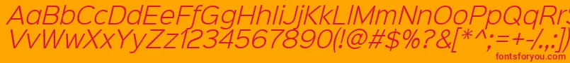 フォントSinkinsans300lightitalic – オレンジの背景に赤い文字