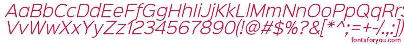 Sinkinsans300lightitalic-fontti – punaiset fontit valkoisella taustalla