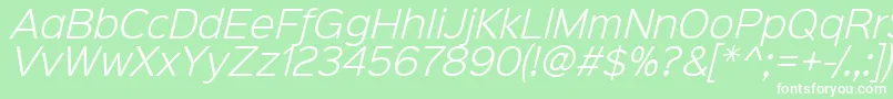 Шрифт Sinkinsans300lightitalic – белые шрифты на зелёном фоне