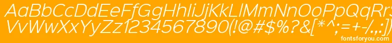Sinkinsans300lightitalic-fontti – valkoiset fontit oranssilla taustalla