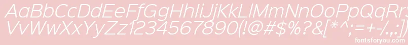 Sinkinsans300lightitalic-Schriftart – Weiße Schriften auf rosa Hintergrund