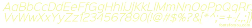 フォントSinkinsans300lightitalic – 白い背景に黄色の文字