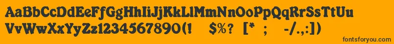 KabarettSimpleThin-Schriftart – Schwarze Schriften auf orangefarbenem Hintergrund