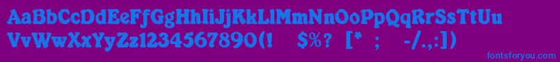 KabarettSimpleThin-Schriftart – Blaue Schriften auf violettem Hintergrund