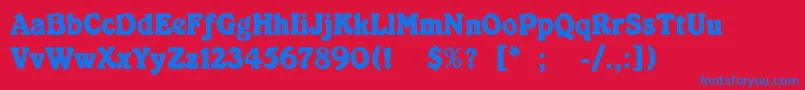 KabarettSimpleThin Font – Blue Fonts on Red Background