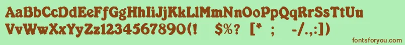 KabarettSimpleThin Font – Brown Fonts on Green Background