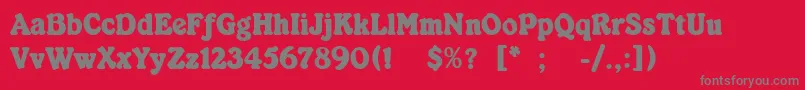 Czcionka KabarettSimpleThin – szare czcionki na czerwonym tle