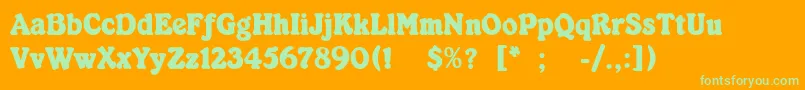 KabarettSimpleThin Font – Green Fonts on Orange Background