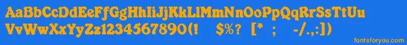 KabarettSimpleThin Font – Orange Fonts on Blue Background